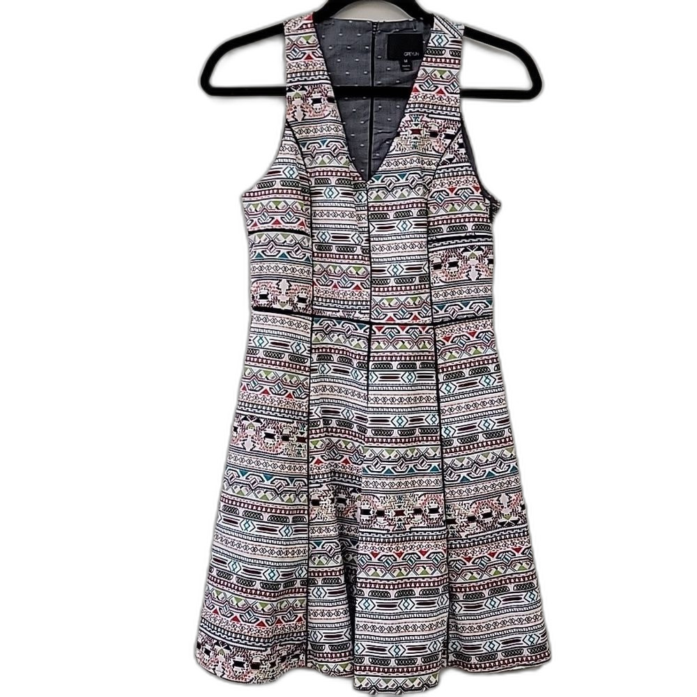 Greylin Multicolor Patterned Midi Dress